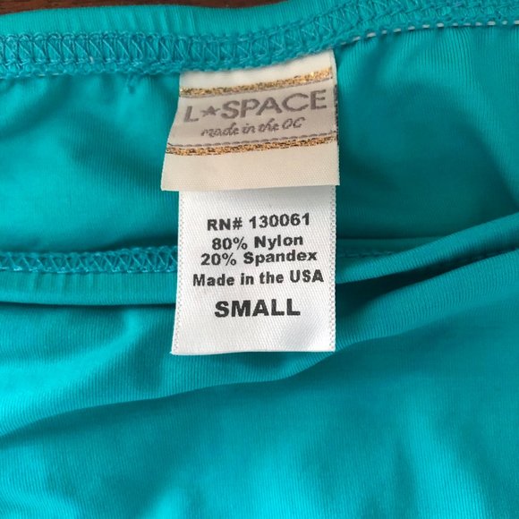 L*Space Audrey Aqua/Teal Fringe Halter Bikini - Picture 9 of 9